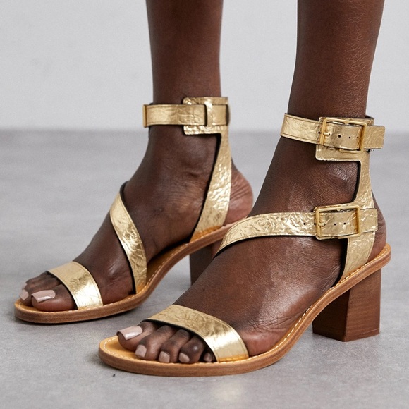 NIB Zadig & Voltaire Cecilia Caprese Sandal Gladiator Leather Gold Sz 40 - Picture 1 of 16